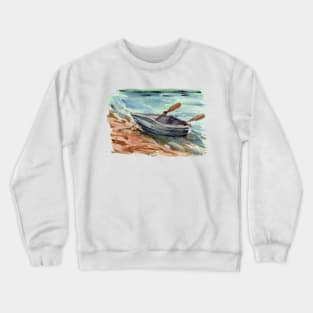 the lonely bark on shore Crewneck Sweatshirt